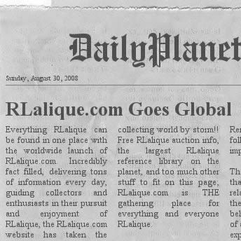 RLalique Newspaper Headline RLalique.com Goes Gobal