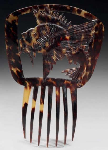 Rene Lalique Comb Dragonfish