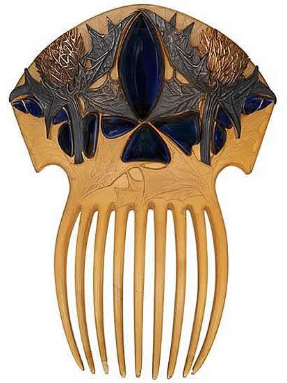 Rene Lalique Comb Sea Holly