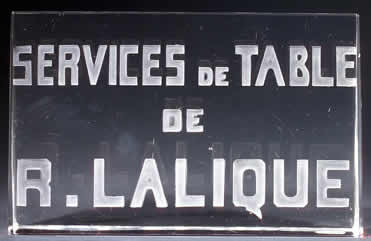 Rene Lalique Services De Table De R.Lalique Sign