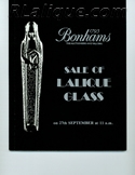 Lalique Glass Bonhams, Knightsbridge, London, September 11, 1984 Auction Catalog For Sale Lalique Auction Catalogue For Sale: Lalique Glass Bonhams, Knightsbridge, London, September 11, 1984