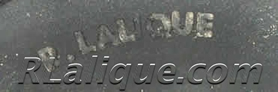 R Lalique Fake Signature On A Fake Black Archers Vase Copy of Original Rene Lalique Vase