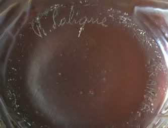 Fake R.Lalique Vase Espalion Underside - Not by Rene Lalique