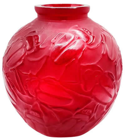 R.Lalique Vase Gros Scarabees Fake Loose Copy- Not by Rene Lalique R.Lalique Vase Gros Scarabees Fake Loose Copy- Not by Rene Lalique