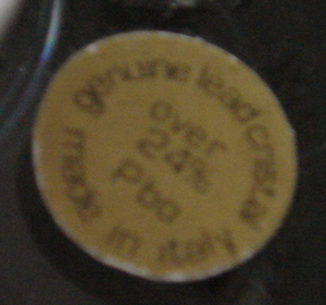 Genuine Lead Cristal Over 24% Pbo Made In Italy Sticker Label Found On Pinson Ashtray Bird Ashtray Close Copy Genuine Lead Cristal Over 24% Pbo Made In Italy Sticker Label Found On Pinson Ashtray Bird Ashtray Close Copy