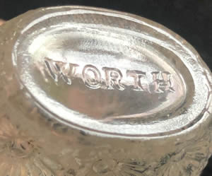 Underside Of Close Copy Of Rose Perfume Bottle Marked Only WORTH