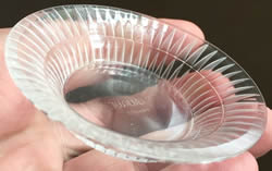 Bourgueil Butter Salt Condiment Bowl Round With Alternating Clear and Frosted Traingles Motif Rene Lalique