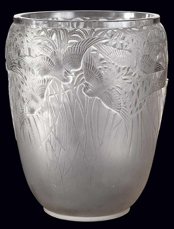 R. Lalique Aigrettes Vase