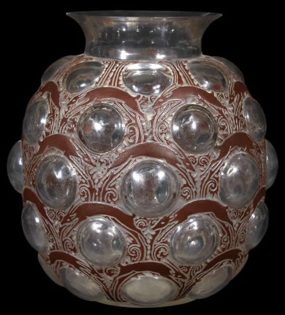 R. Lalique Antilopes Vase