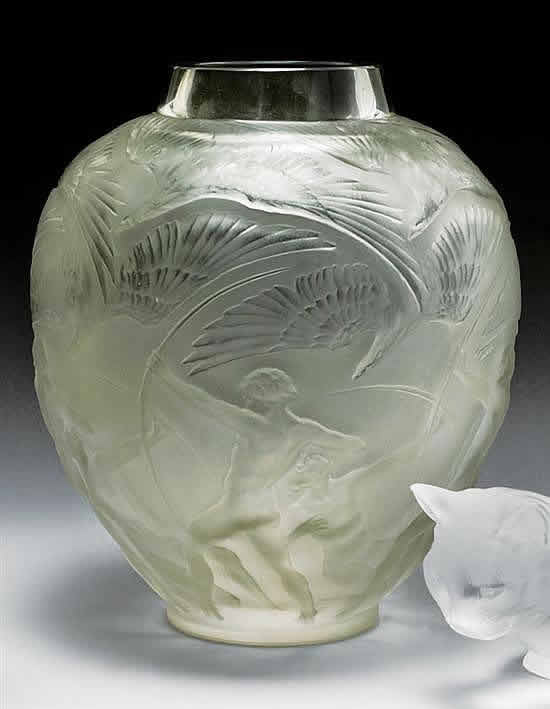 R. Lalique Archers Vase