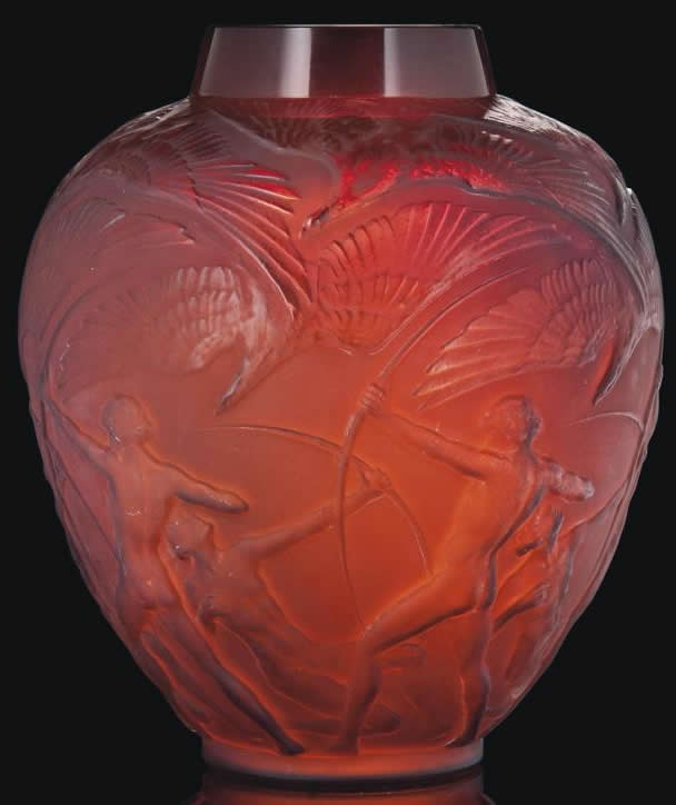 R. Lalique Archers Vase