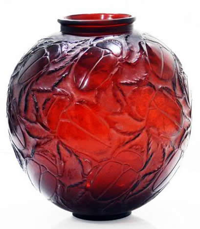 R. Lalique Beetles Vase