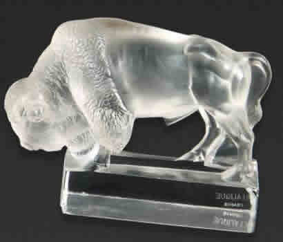 R. Lalique Bison Paperweight