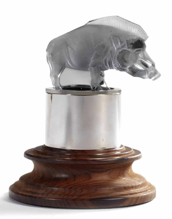 R. Lalique Boar Car Mascot