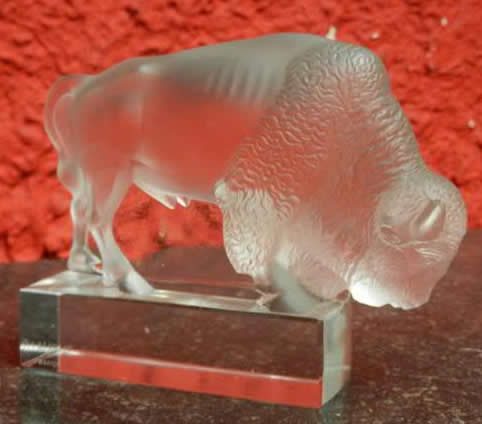 R. Lalique Buffalo Paperweight