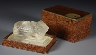 R. Lalique Bull Paperweight
