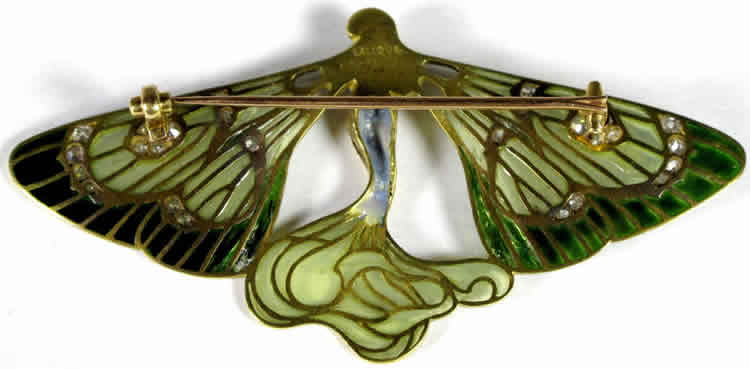 R. Lalique Butterfly Nymph Brooch