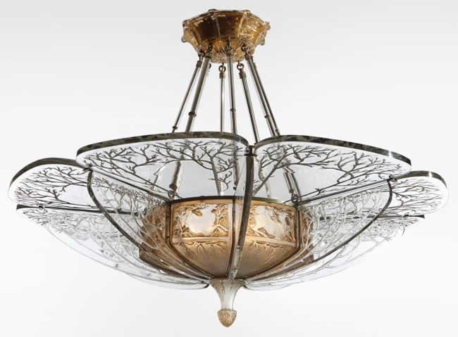R. Lalique Chasse Chandelier