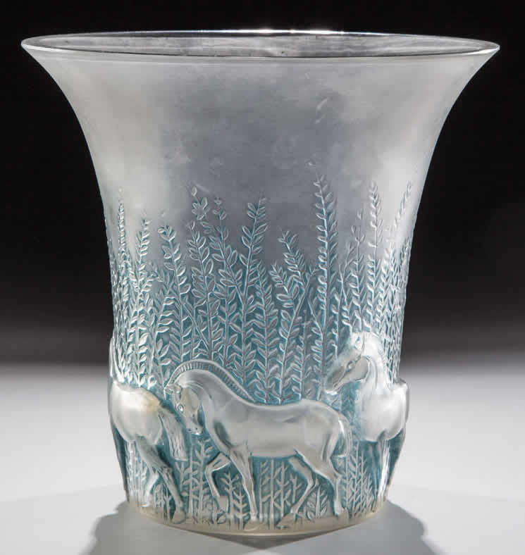 R. Lalique Chevaux Vase