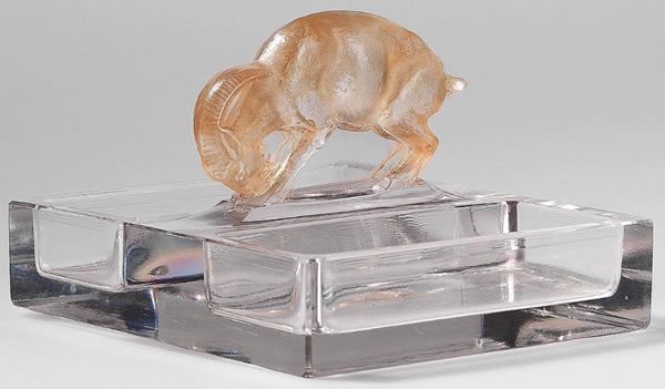 R. Lalique Chevre Ashtray