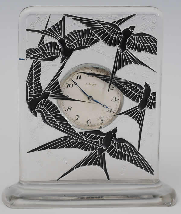 R. Lalique Cinq Hirondelles Clock
