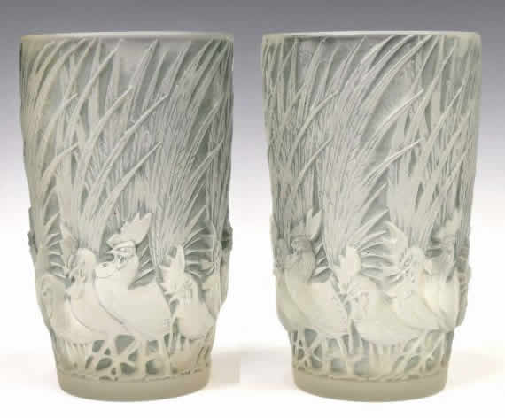 R. Lalique Coqs Et Plumes Vase