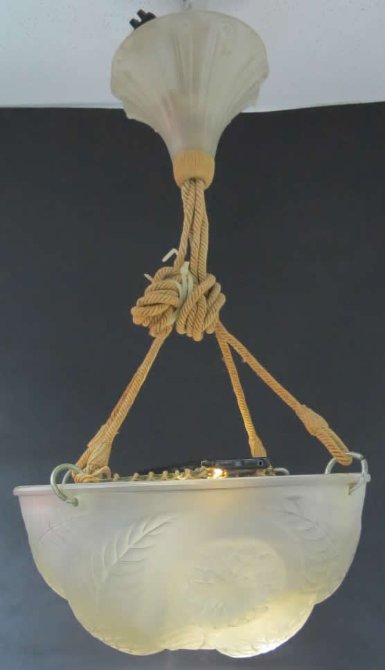 R. Lalique Dahlias Hanging Light Fixture