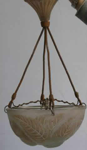 R. Lalique Dahlias Hanging Light Fixture