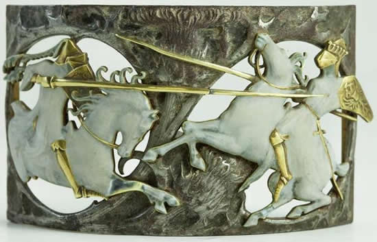 Rene Lalique Deux Cavaliers Necklace
