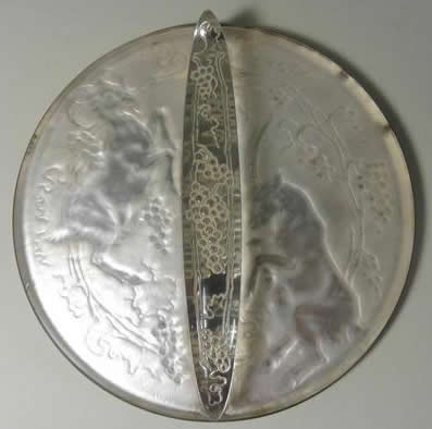 R. Lalique Deux Chevres Hand Mirror