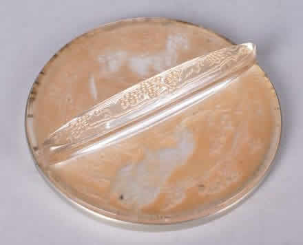 R. Lalique Deux Chevres Hand Mirror