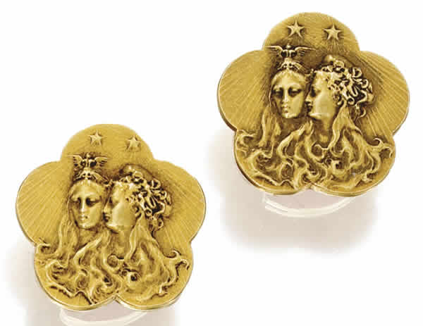 Rene Lalique Deux Femmes Alliees Cufflink