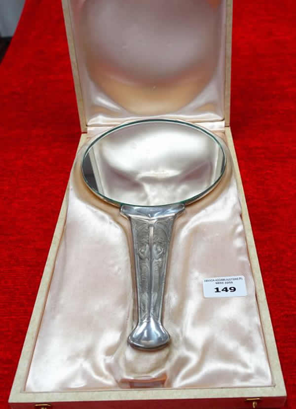 R. Lalique Deux Figurines Hand Mirror