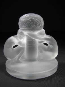 R. Lalique Deux Figurine Menu Holder