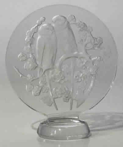 R. Lalique Deux Perruches Et Fleurs Cachet