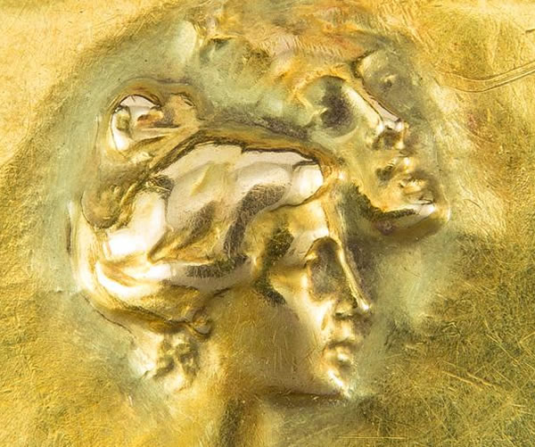 R. Lalique Deux Profils Et Anemones Brooch