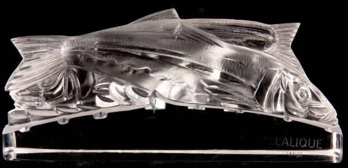 R. Lalique Deux Sardines Paperweight