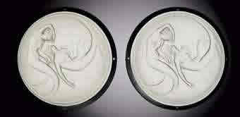 R. Lalique Deux Sirenes Plafonnier
