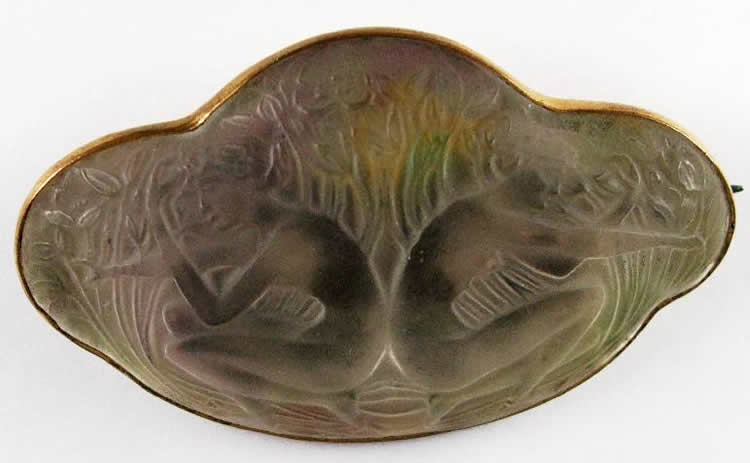 R. Lalique Dos A Dos Brooch