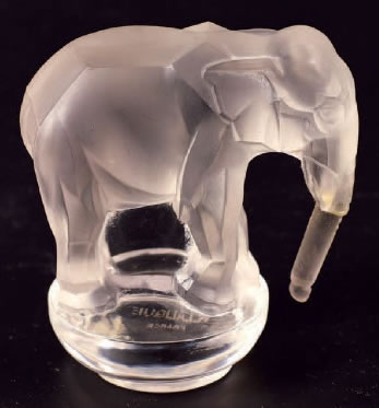 R. Lalique Elephant Paperweight
