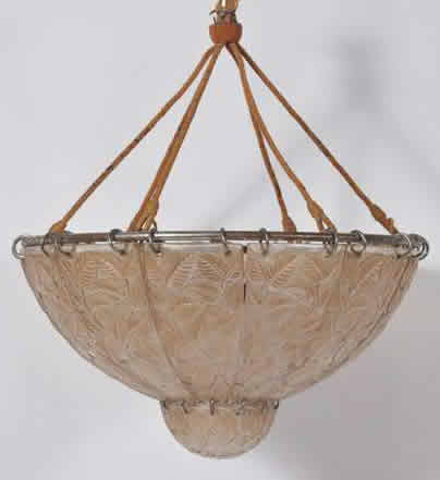 R. Lalique Feuilles De Charme Light Fixture