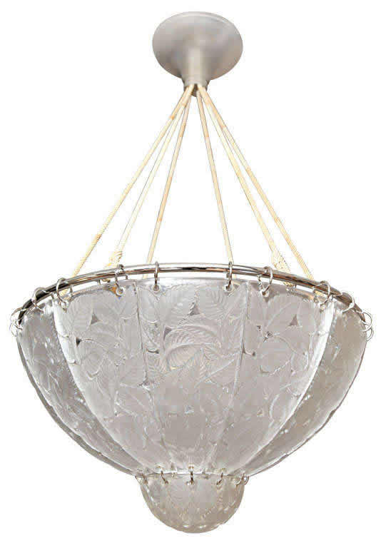 R. Lalique Feuilles De Charme Light Fixture
