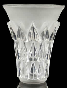 R. Lalique Feuilles Vase