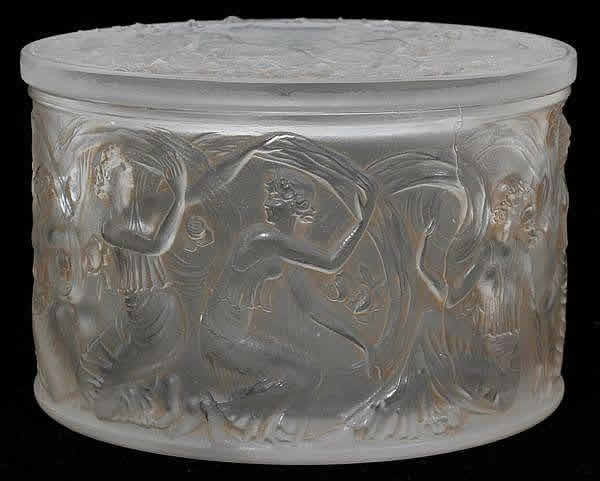 R. Lalique Figurines Et Voiles Powder Box