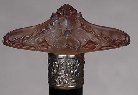 R. Lalique Fleurs Cane Handle