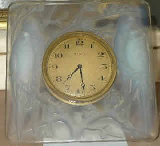 R. Lalique Four Birds Clock