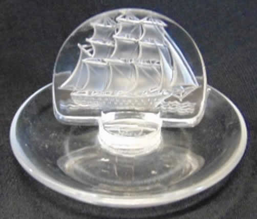 R. Lalique Galleon Ashtray
