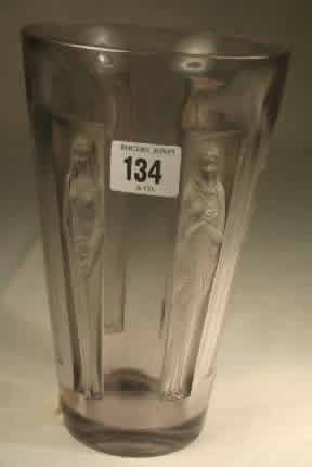 R. Lalique Goblet Six Figurines Vase