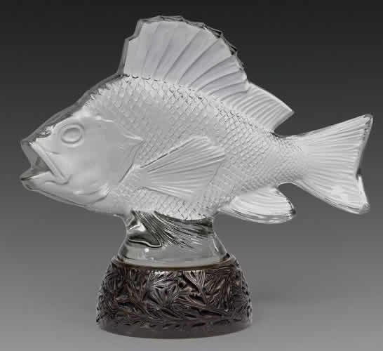R. Lalique Gros Poisson Algues Decoration