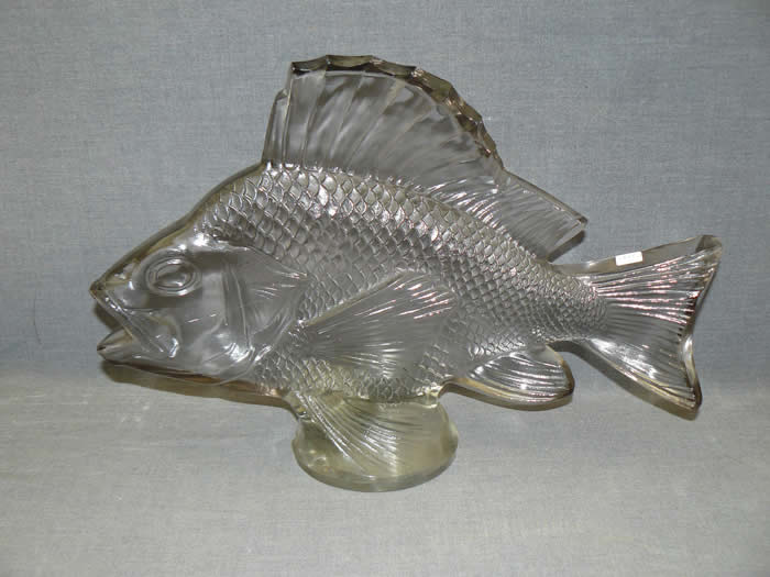 R. Lalique Gros Poisson Algues Motif Decoratif